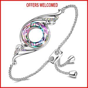 Adjustable Crystal Phoenix Bracelet, Austrian Crystals, Symbol of Renewal, Gift